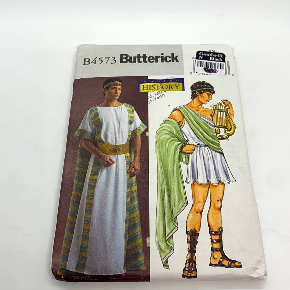 Butterick Making History UNCUT B4573 Ancient Greek Sewing Pattern XL, XXL, XXXL